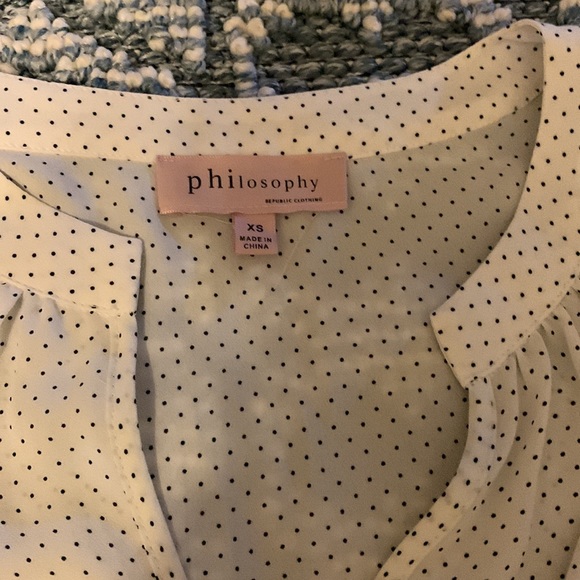 Philosophy blouse, White polka dot, Extra Small, Brand new condition - Picture 2 of 3